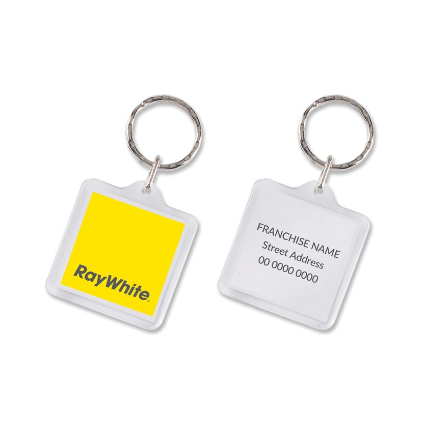 Plastic Square Keyring