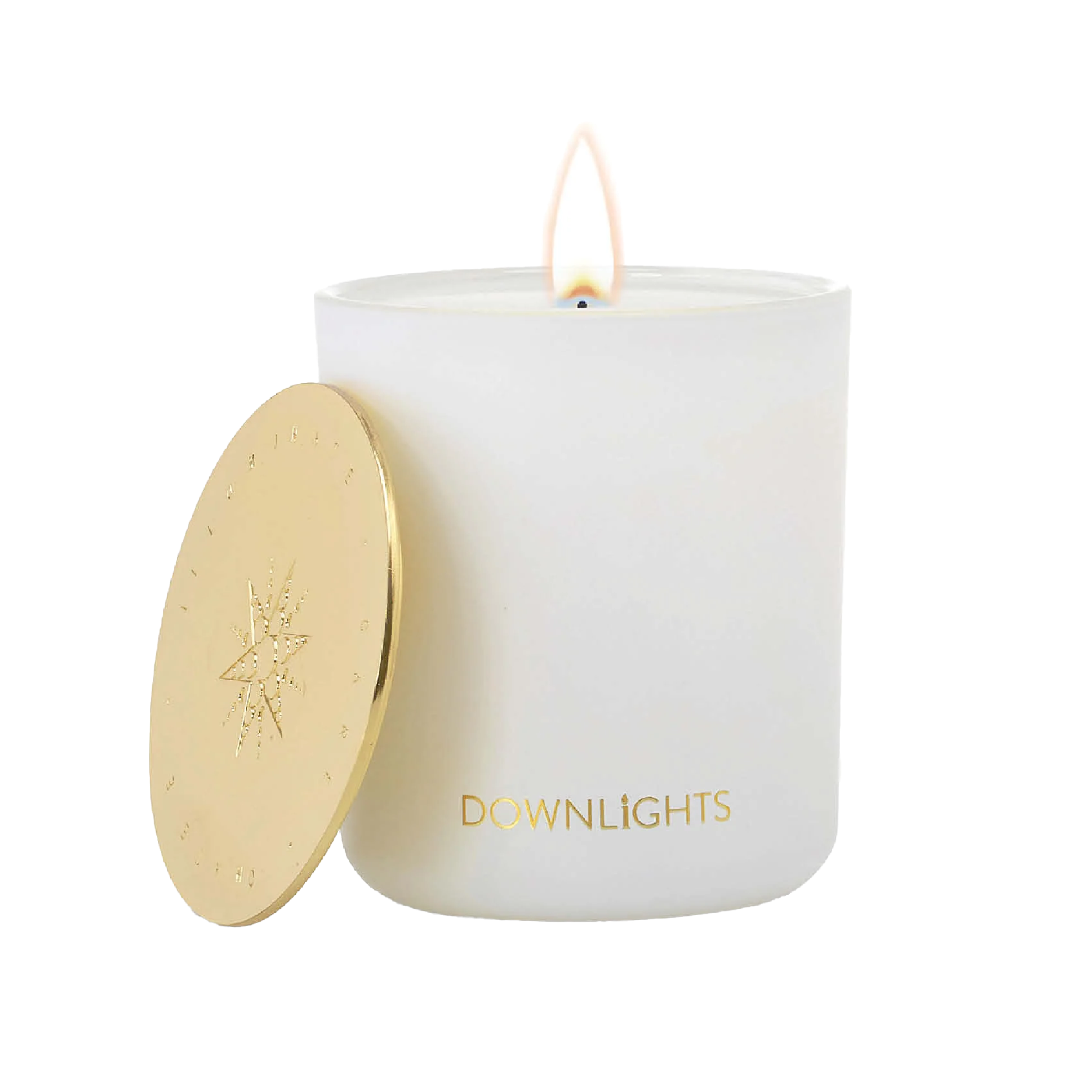 Natural soy candle by downlights