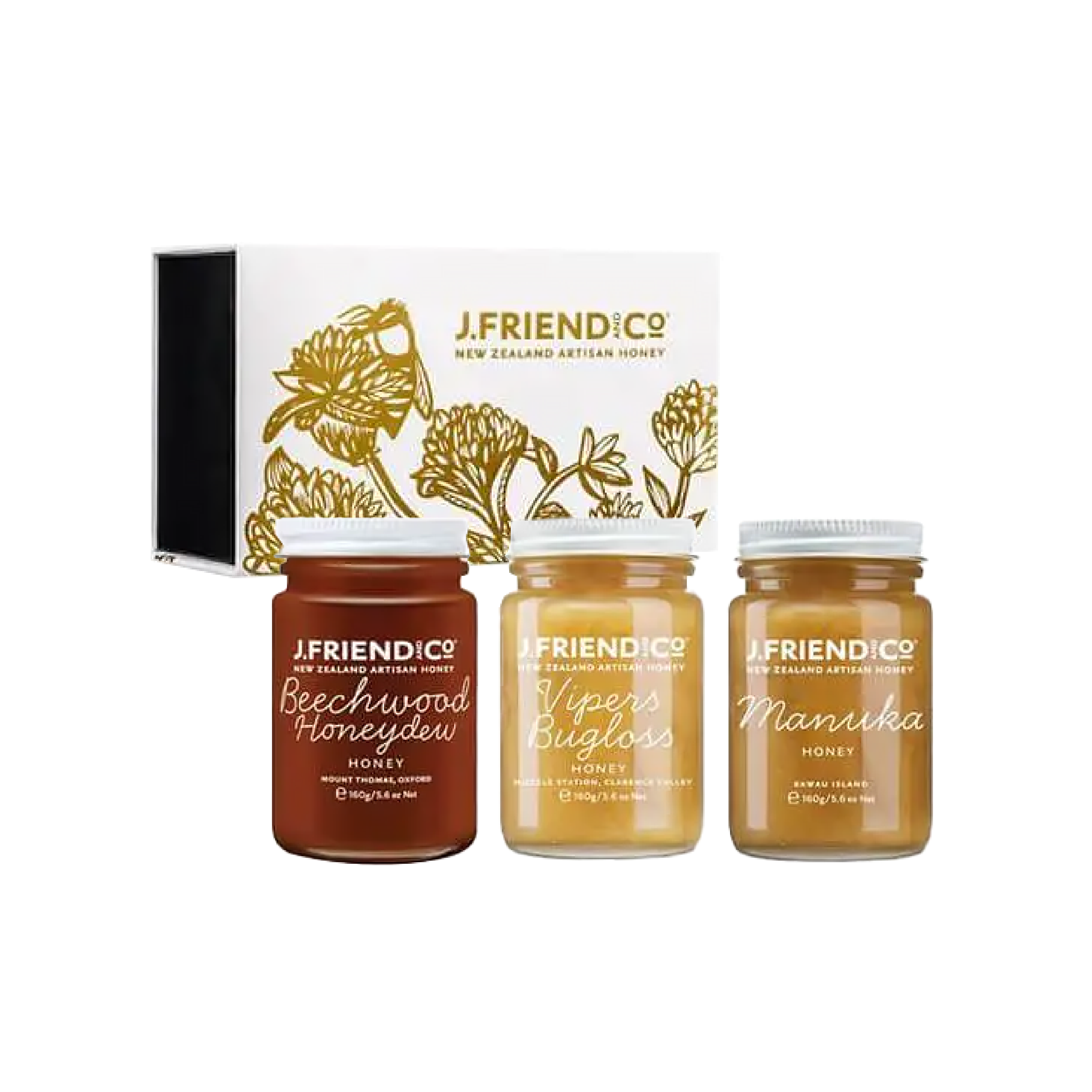J Friend Co honey trio box