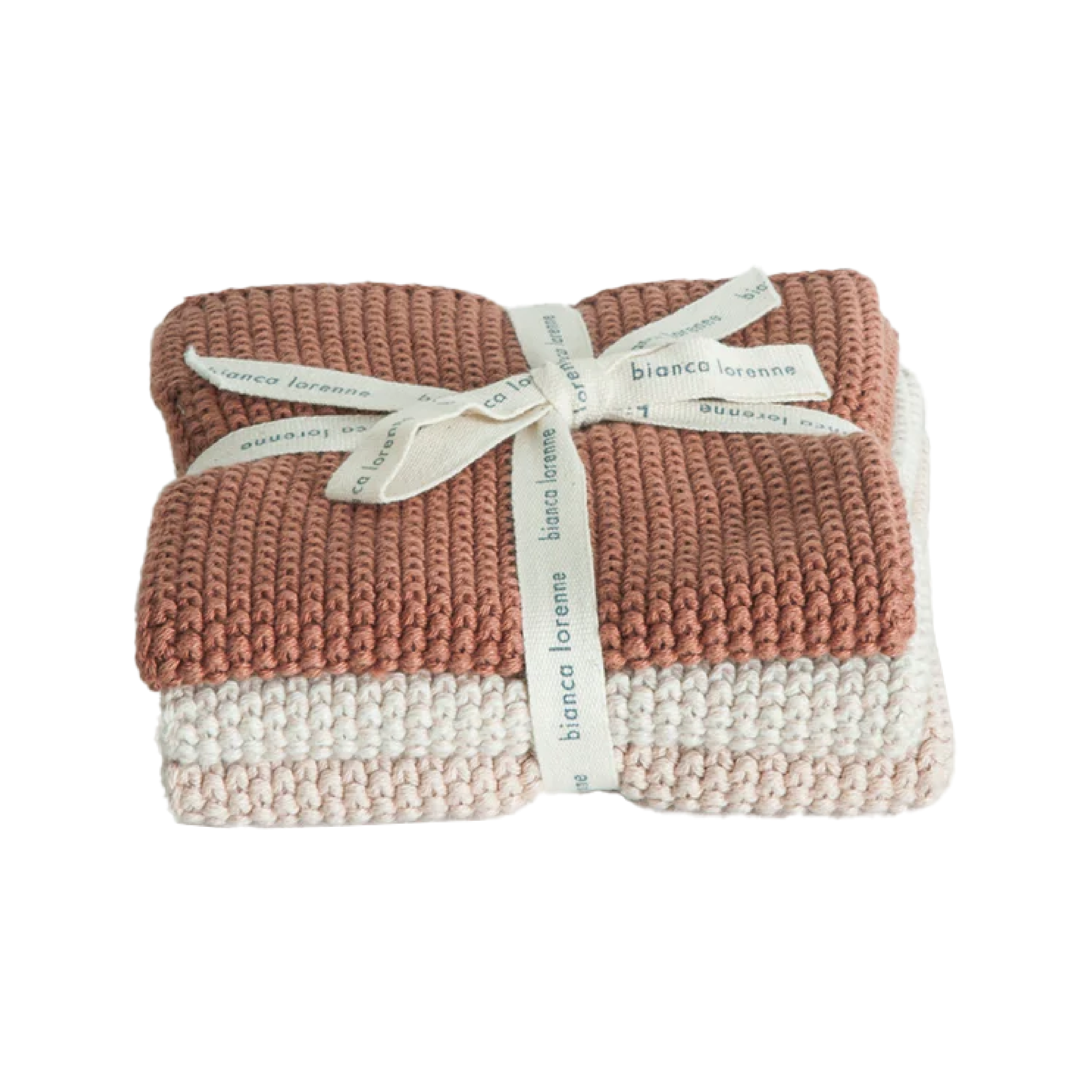 Bianca lorenne knitted washcloths - Rose