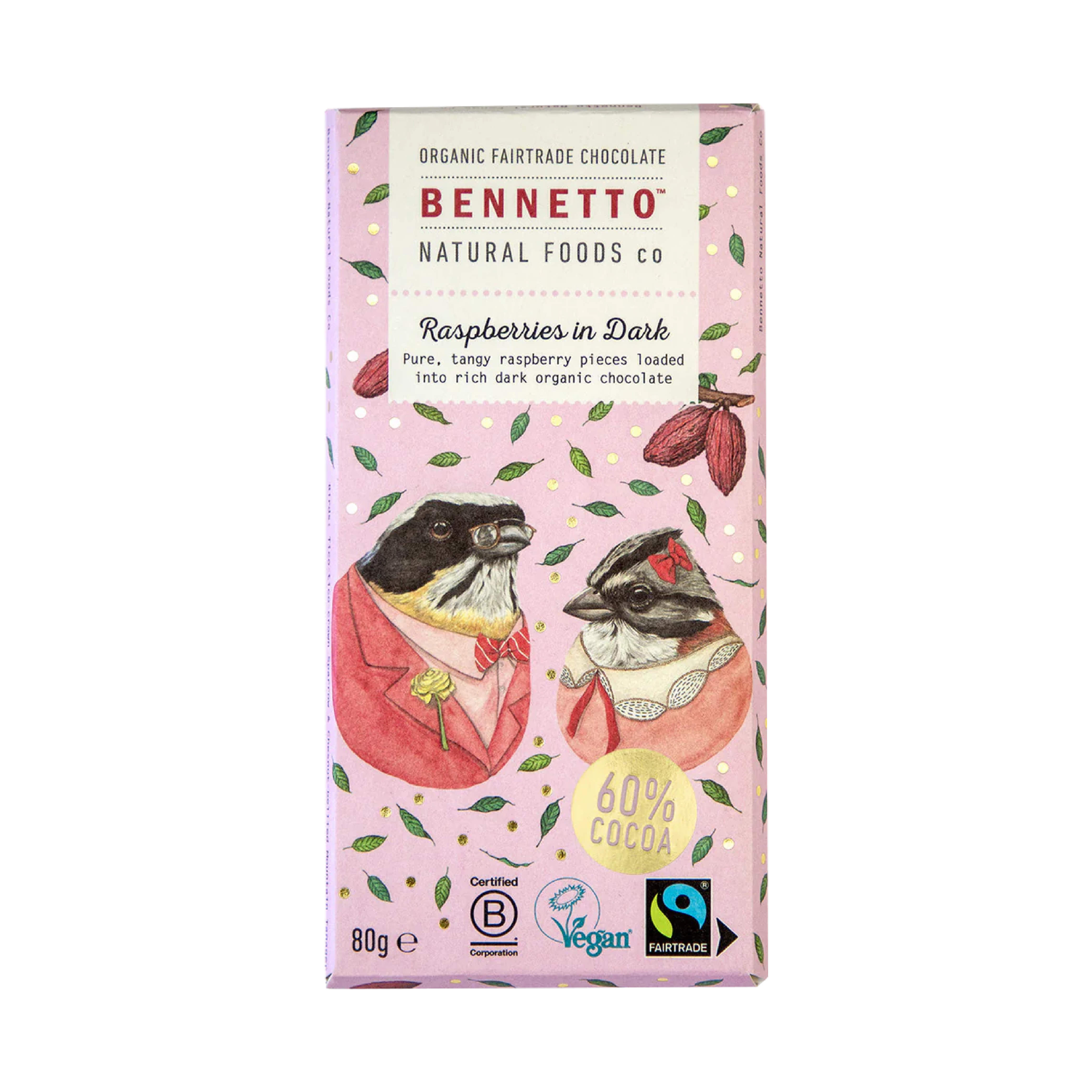 Raspberry Bennetto vegan chocolate