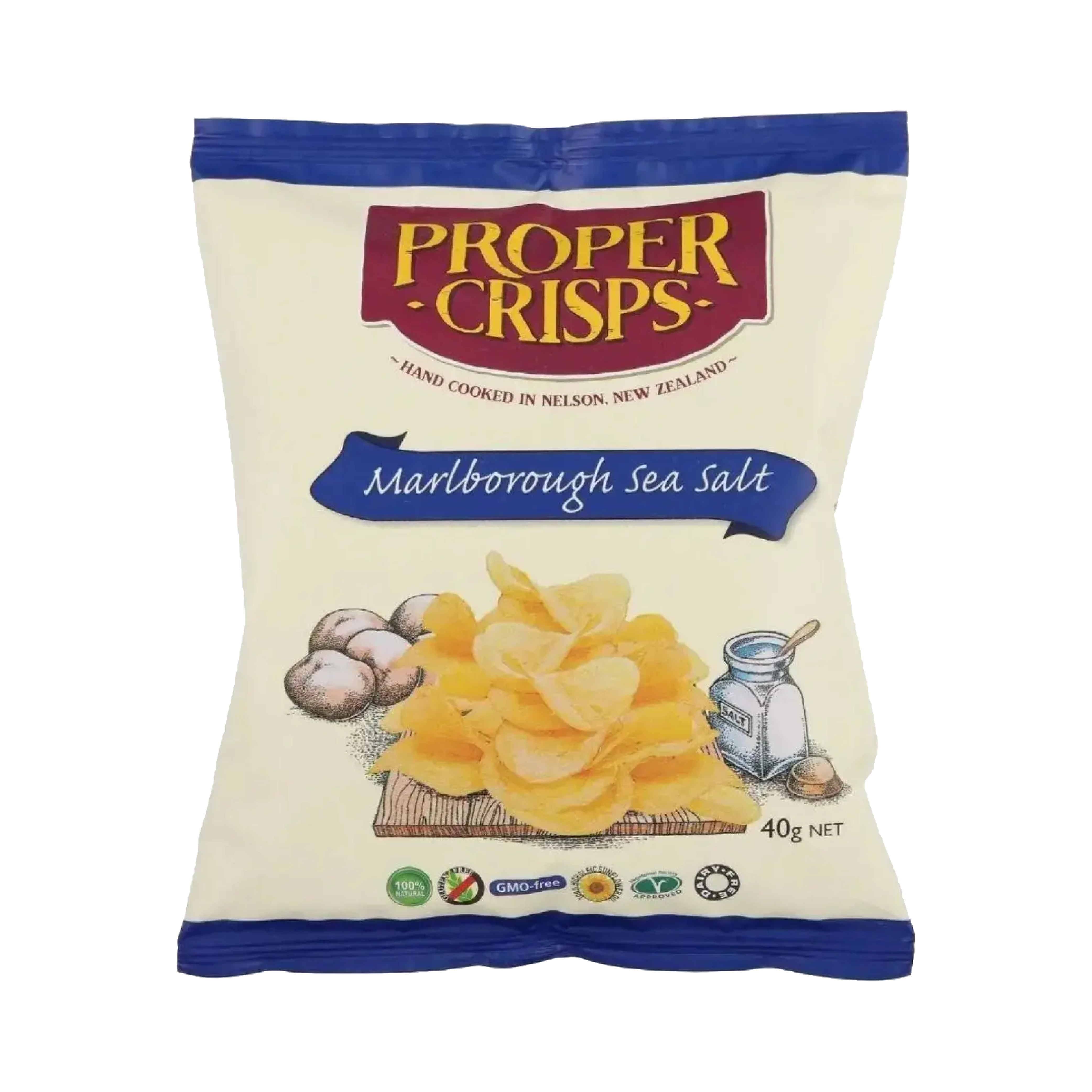 Proper crisps marlborough sea salt chips