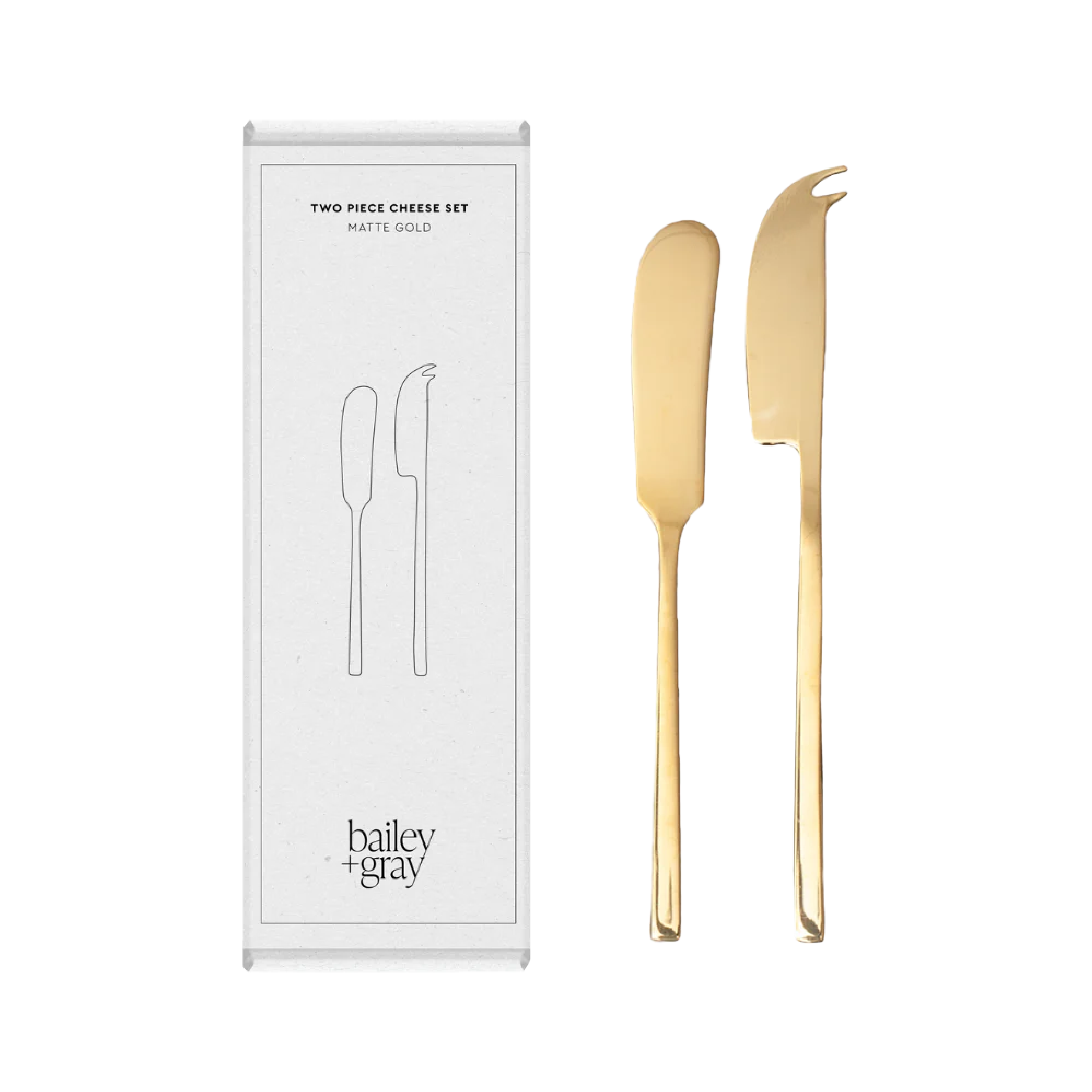 Bailey + Gray Two Piece Cheese Knife Set