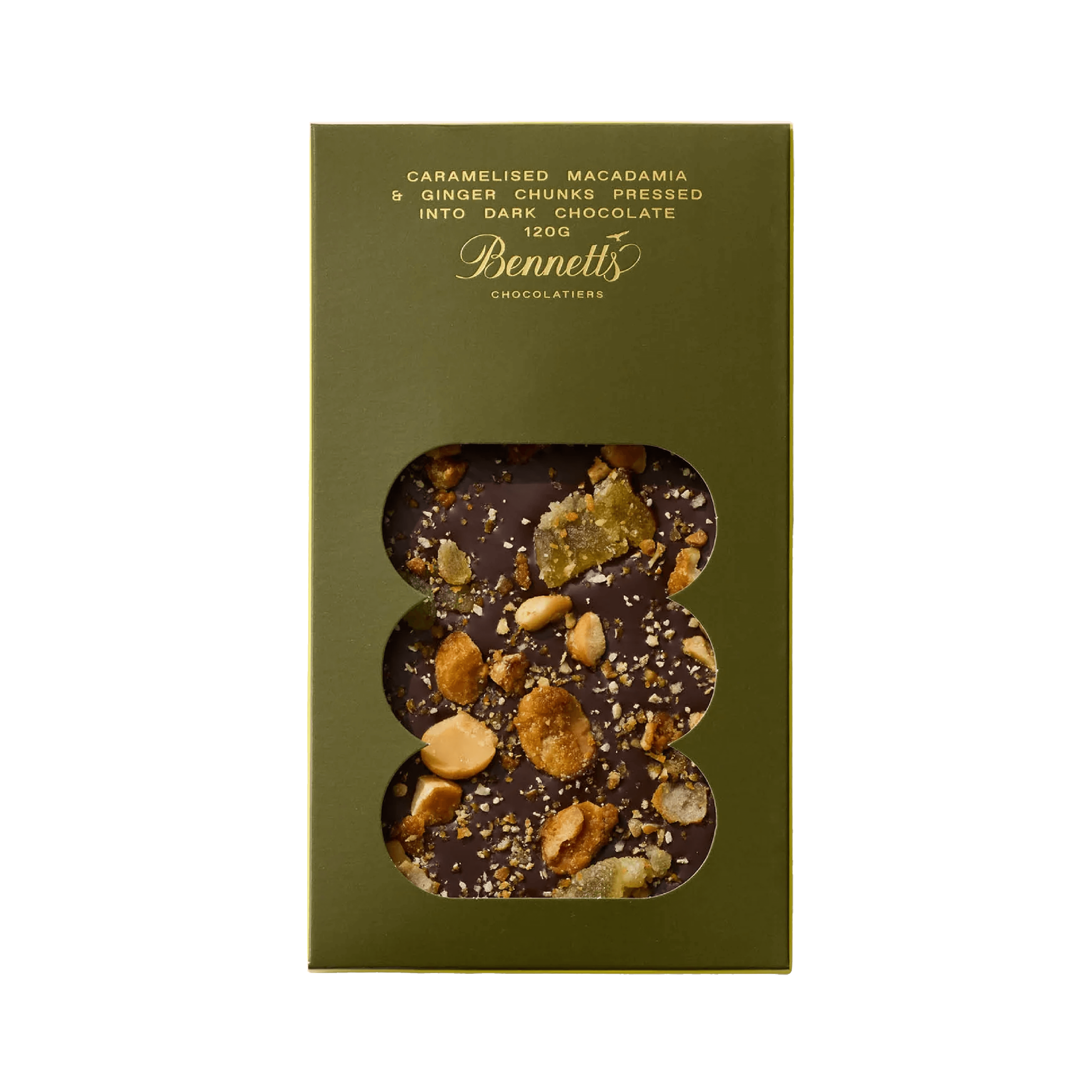 Bennetts Ginger & Macadamia Chocolate