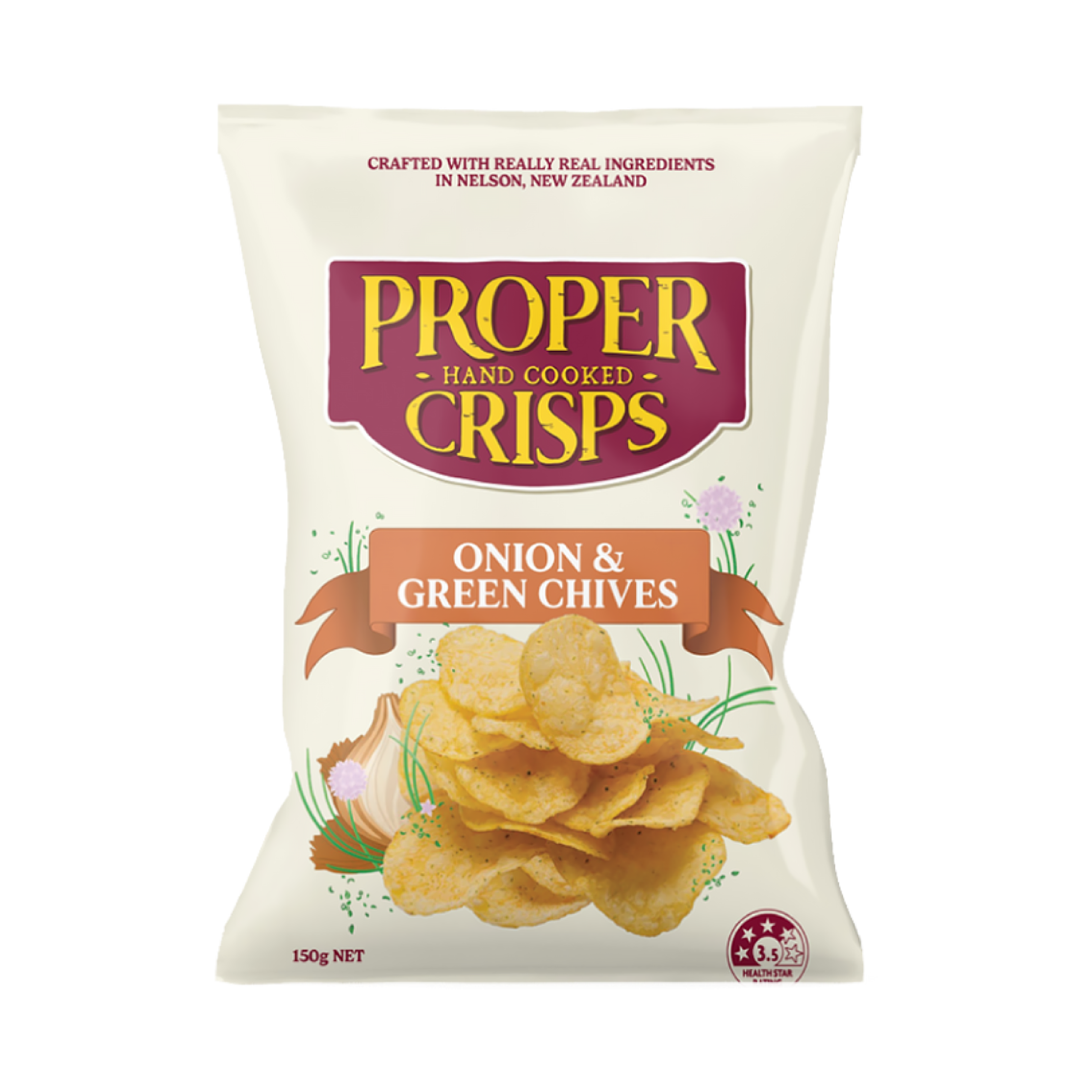 Proper Crisps Onion & Green Chives Potato Chips