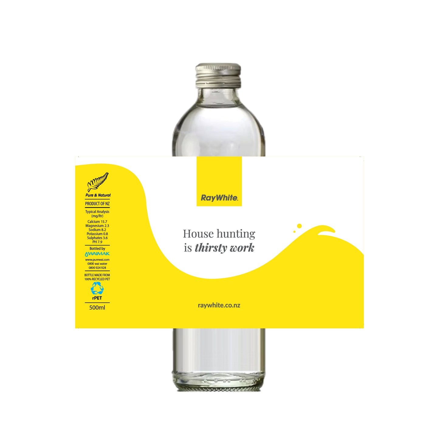 Ray White Bottle of Water - 350mL Glass
